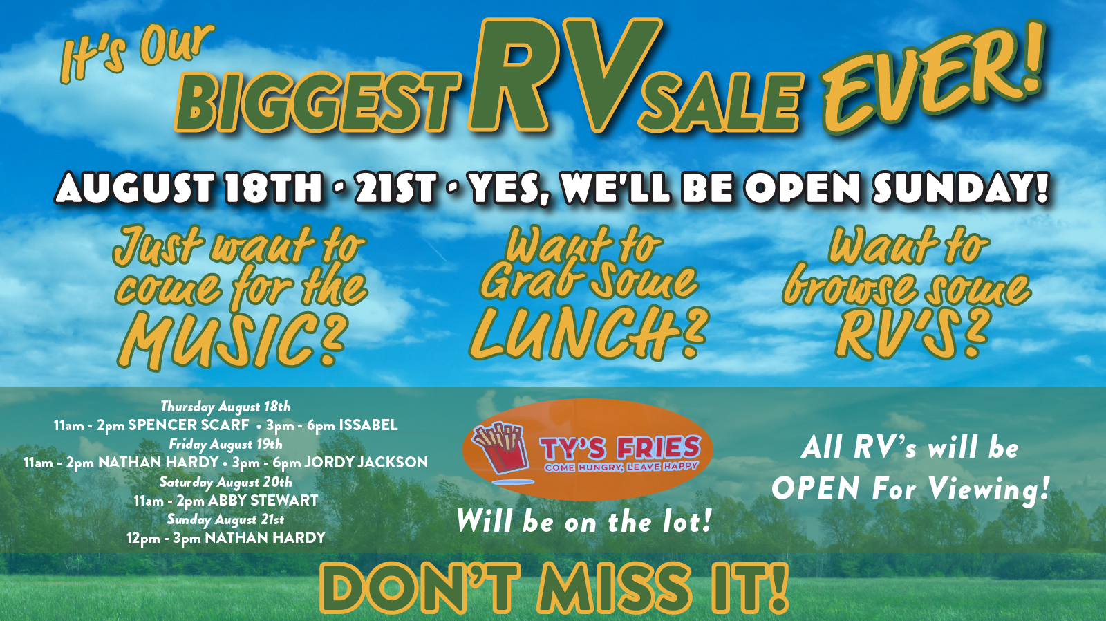 August RV Clearance